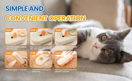 Steam Grooming Brush For Cats & Dogs
