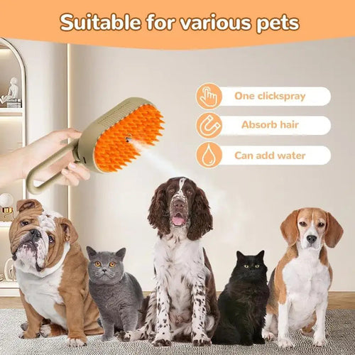Steam Grooming Brush For Cats & Dogs