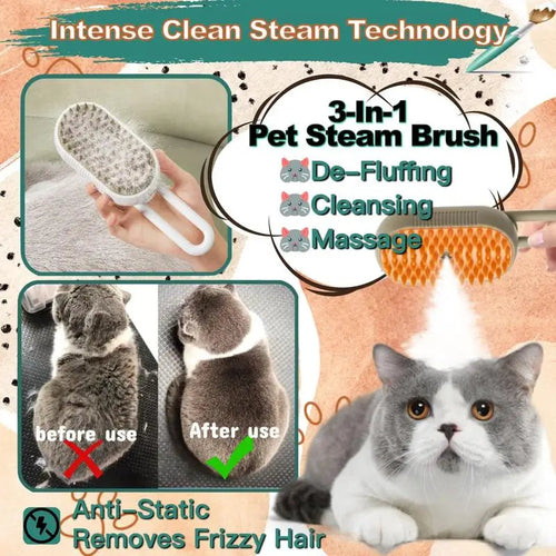 Steam Grooming Brush For Cats & Dogs